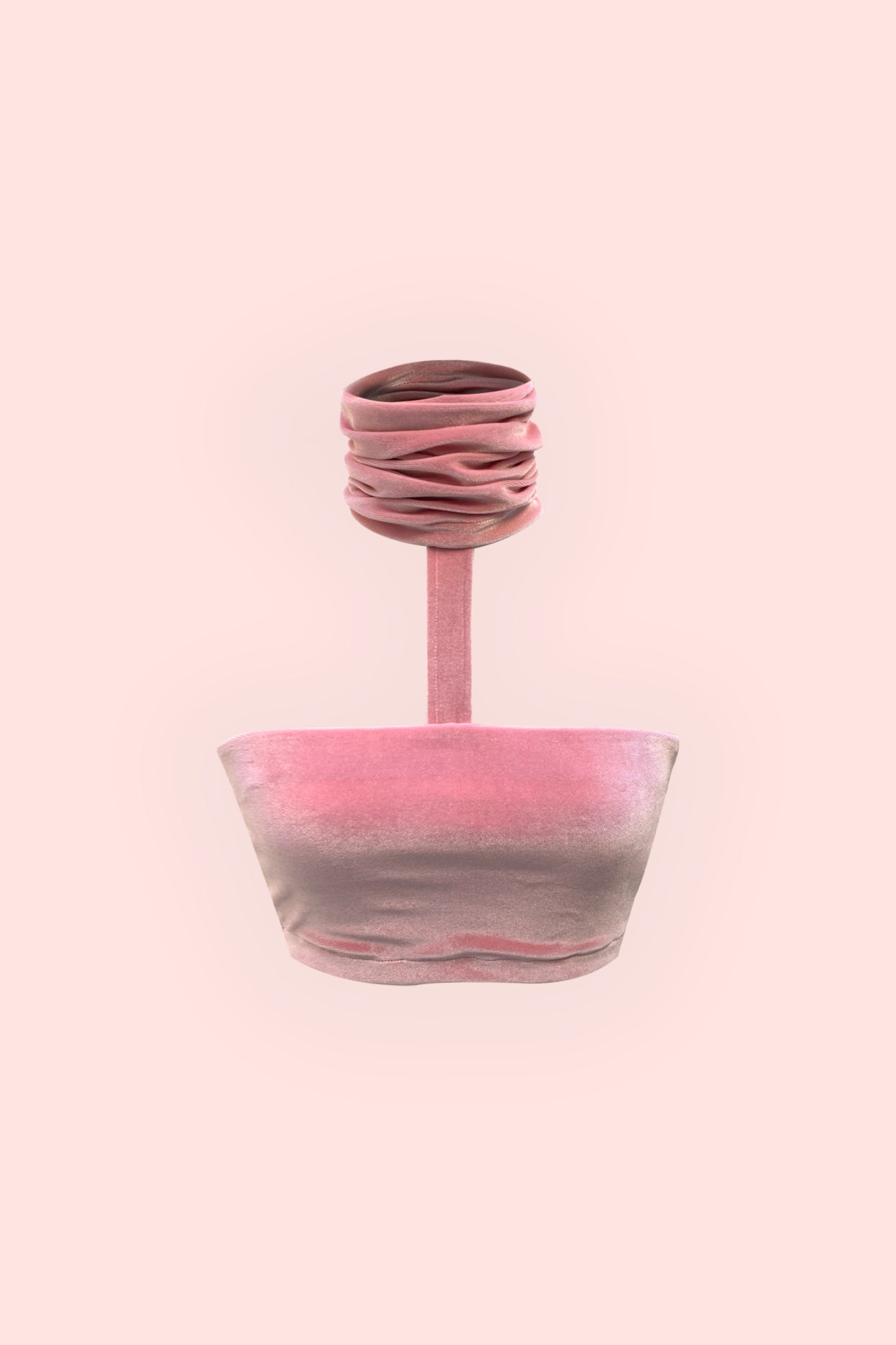 LCPDO Komorebi® Series | Pink velvet turtle neck tube top