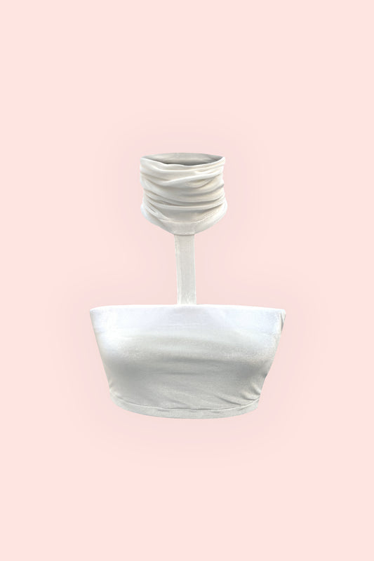 LCPDO Komorebi® Series | Eggshell velvet turtle neck tube top