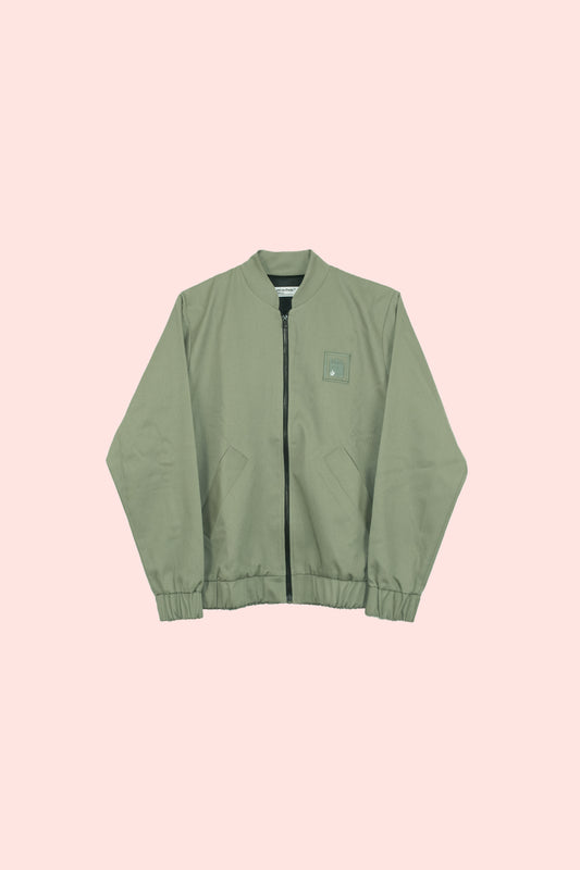 Lobo con pie de Oveja | Olive Green Pleated Jacket